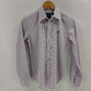 Ralph Lauren Sport Button Down Shirt Size 6 Purple And Green Stripe Long Sleeve